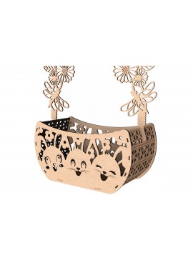 Σετ των 2 Intra απο ξύλο plywood 3mm-4mm πάχος - Πασχαλινό Μπάνι Καλάθι - Laser Cut  Δίασταση 30x20 cm INTRAFABR-116335965