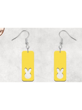 Σετ των 3 Intra απο ξύλο plywood 3mm-4mm πάχος - Πασχαλινά σκουλαρίκια Boho Bunny Δίασταση 3x3 cm INTRAFABR-28928592