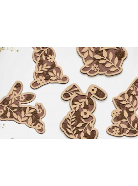 Σετ των 3 Intra απο ξύλο plywood 3mm-4mm πάχος - ΔΕΣΜΗ ΠΑΣΧΑΛΙΝΟΥ ΚΟΥΝΕΛΟΥ, Πολυστρωματικό κομμένο  Δίασταση 10x6 cm INTRAFABR-88708910