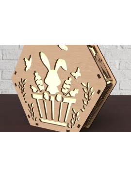 Σετ των 2 Intra απο ξύλο plywood 3mm-4mm πάχος - Λαμπροθήκη Πασχαλινό Λαγουδάκι  Δίασταση 20x20 cm INTRAFABR-116522730