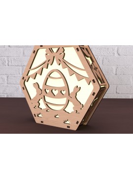 Σετ των 2 Intra απο ξύλο plywood 3mm-4mm πάχος - Λαμπροθήκη Πασχαλινό Λαγουδάκι  Cut Δίασταση 20x20 cm INTRAFABR-116522626