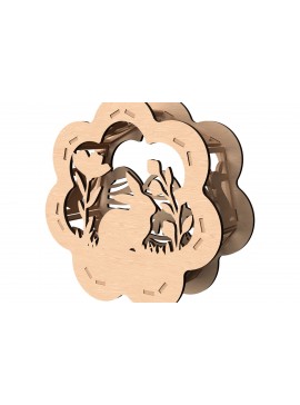 Σετ των 2 Intra απο ξύλο plywood 3mm-4mm πάχος - Λαμπροθήκη Πασχαλινό Λαγουδάκι  Δίασταση 30x20 cm INTRAFABR-114142606