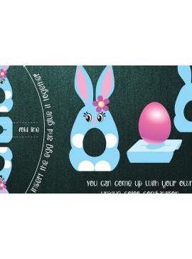 Σετ των 2 Intra απο ξύλο plywood 3mm-4mm πάχος - Πασχαλινό Λαγουδάκι - Σοκολατένια Αυγοθήκη Δίασταση 30x20 cm INTRAFABR-8296898