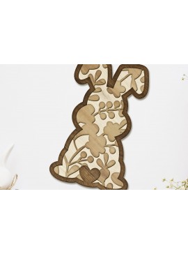 Σετ των 2 Intra απο ξύλο plywood 3mm-4mm πάχος - Πρότυπο αποκοπής λαγουδάκι του Πάσχα, διακόσμηση Δίασταση 34x7 cm INTRAFABR-89709035