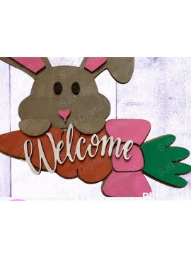 Σετ των 2 Intra απο ξύλο plywood 3mm-4mm πάχος - Πινακίδα Πόρτας Πασχαλινής Λαγουδίτσας, ,  Δίασταση 15x15 cm INTRAFABR-65368731