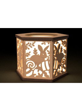 Intra απο ξύλο plywood 3mm-4mm πάχος - Κηροπήγιο Πασχαλινό Λαγουδάκι & Αυγό Δίασταση 30x20 cm INTRAFABR-115911826