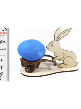 Σετ των 2 Intra απο ξύλο plywood 3mm-4mm πάχος - Πασχαλινή αυγοθήκη για λαγουδάκι.  κοπής με λέιζερ. Δίασταση 13x9 cm INTRAFABR-93225447