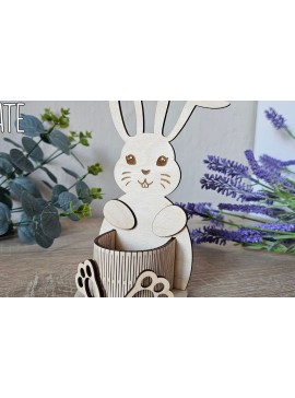 Σετ των 3 Intra απο ξύλο plywood 3mm-4mm πάχος - Πασχαλινή θήκη αυγών για λαγουδάκι ,  Δίασταση 4x4 cm INTRAFABR-116833829