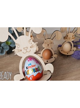 Σετ των 3 Intra απο ξύλο plywood 3mm-4mm πάχος - Πασχαλινό Μπάνι Αυγοθήκη , Laser Cut F Δίασταση 4x4 cm INTRAFABR-117012517