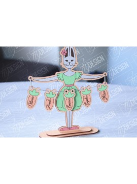 Σετ των 2 Intra απο ξύλο plywood 3mm-4mm πάχος - Οικογενειακά σημάδια λαγουδάκι του Πάσχα | Οικογενειακό Δέντρο Δίασταση 15x15 cm INTRAFABR-91527663