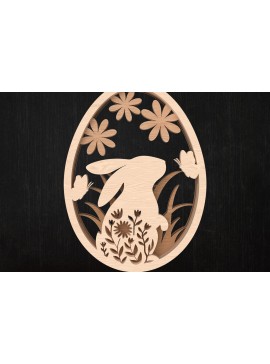 Σετ των 3 Intra απο ξύλο plywood 3mm-4mm πάχος - Πασχαλινό λουλουδάτο στολίδι με λέιζερ Δίασταση 6x6 cm INTRAFABR-113447706