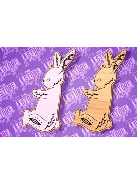 Σετ των 2 Intra απο ξύλο plywood 3mm-4mm πάχος - Σχέδιο κοπής με λέιζερ με ετικέτα δώρου Πάσχα λαγουδάκι Δίασταση 15x15 cm INTRAFABR-89113239