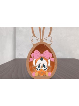 Σετ των 2 Intra απο ξύλο plywood 3mm-4mm πάχος -   Easter Bunny Glow Lantern Δίασταση 15x15 cm INTRAFABR-118559506