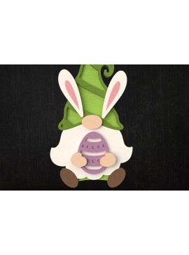 Σετ των 2 Intra απο ξύλο plywood 3mm-4mm πάχος - Easter Bunny Gnome Layered  Δίασταση 15x15 cm INTRAFABR-116142689