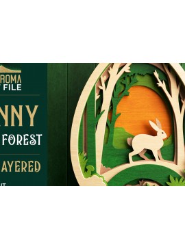 Σετ των 3 Intra απο ξύλο plywood 3mm-4mm πάχος - Πασχαλινό λαγουδάκι στο δάσος σε 3D επίπεδα Δίασταση 4x4 cm INTRAFABR-64260032