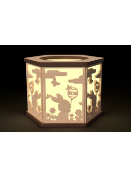 Σετ των 3 Intra απο ξύλο plywood 3mm-4mm πάχος - Πασχαλινό λαγουδάκι Φανάρι με λέιζερ Δίασταση 6x6 cm INTRAFABR-116459239