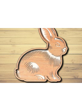 Σετ των 3 Intra απο ξύλο plywood 3mm-4mm πάχος -  σχεδίασης Easter Bunny Laser-Cut Δίασταση 6x6 cm INTRAFABR-117490632