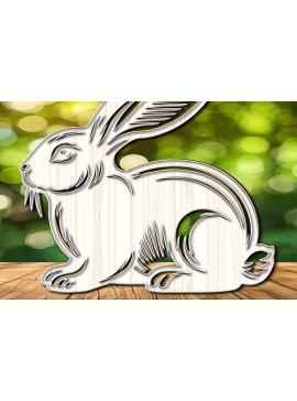 Σετ των 3 Intra απο ξύλο plywood 3mm-4mm πάχος -  σχεδίασης Easter Bunny Laser-Cut Δίασταση 6x6 cm INTRAFABR-117490612