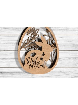 Σετ των 2 Intra απο ξύλο plywood 3mm-4mm πάχος - Easter Bunny Laser Cut Design  Δίασταση 20x20 cm INTRAFABR-116588698