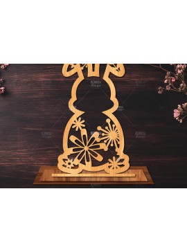 Σετ των 2 Intra απο ξύλο plywood 3mm-4mm πάχος - Πάσχα Λαγουδάκι κοπής με λέιζερ Βάση SV Δίασταση 15x15 cm INTRAFABR-116583764