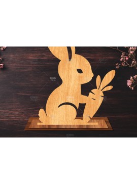 Σετ των 2 Intra απο ξύλο plywood 3mm-4mm πάχος - Στάση κοπής με λέιζερ Easter Bunny  Δίασταση 15x15 cm INTRAFABR-116621413