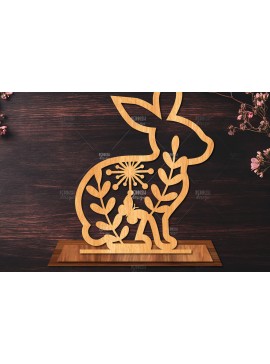 Σετ των 2 Intra απο ξύλο plywood 3mm-4mm πάχος - Στάση κοπής με λέιζερ Easter Bunny  Δίασταση 15x15 cm INTRAFABR-116583982