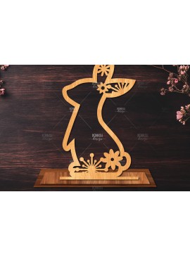 Σετ των 2 Intra απο ξύλο plywood 3mm-4mm πάχος - Στάση κοπής με λέιζερ Easter Bunny  Δίασταση 15x15 cm INTRAFABR-116584039