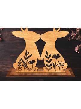 Σετ των 2 Intra απο ξύλο plywood 3mm-4mm πάχος - Στάση κοπής με λέιζερ Easter Bunny  Δίασταση 15x15 cm INTRAFABR-116621222