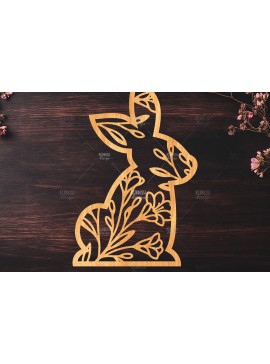 Σετ των 2 Intra απο ξύλο plywood 3mm-4mm πάχος - Easter Bunny Laser Cut  Δίασταση 15x15 cm INTRAFABR-116668557