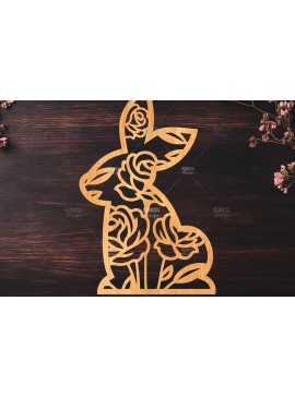 Σετ των 2 Intra απο ξύλο plywood 3mm-4mm πάχος - Easter Bunny Laser Cut  Δίασταση 15x15 cm INTRAFABR-116668703