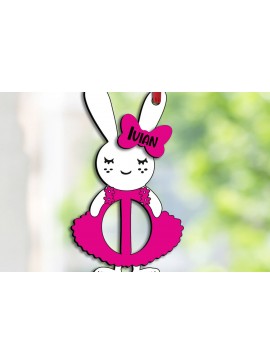 Σετ των 3 Intra απο ξύλο plywood 3mm-4mm πάχος - Πασχαλινό λαγουδάκι Γράμμα I Καλάθι Ετικέτα  Δίασταση 6x6 cm INTRAFABR-114398774