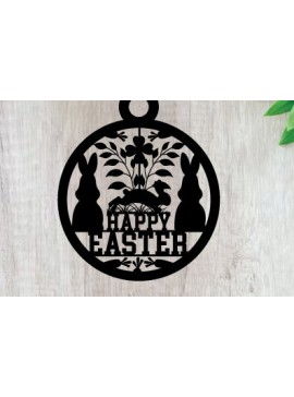 Intra απο ξύλο plywood 3mm-4mm πάχος - Easter Bunny Metal Sing Laser Sing  Δίασταση 40x50 cm INTRAFABR-92275010