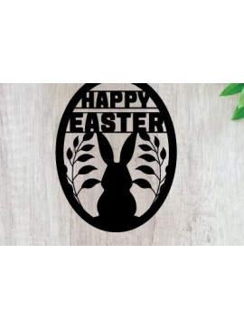 Intra απο ξύλο plywood 3mm-4mm πάχος - Easter Bunny Metal Sing Laser Sing  Δίασταση 40x50 cm INTRAFABR-92274872