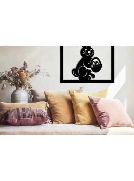 Intra απο ξύλο plywood 3mm-4mm πάχος - Easter Bunny Μεταλλική Τέχνη τοίχου με λέιζερ Δίασταση 40x50 cm INTRAFABR-116938743