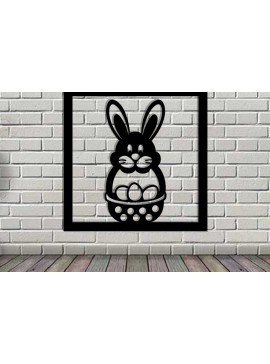 Intra απο ξύλο plywood 3mm-4mm πάχος - Easter Bunny Μεταλλική Τέχνη τοίχου με λέιζερ Δίασταση 40x50 cm INTRAFABR-116939170