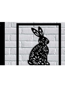 Intra απο ξύλο plywood 3mm-4mm πάχος - Easter Bunny Μεταλλική Τέχνη τοίχου με λέιζερ Δίασταση 40x50 cm INTRAFABR-116939394