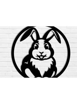 Intra απο ξύλο plywood 3mm-4mm πάχος - Easter Bunny Μεταλλική Τέχνη τοίχου με λέιζερ Δίασταση 40x50 cm INTRAFABR-116093966