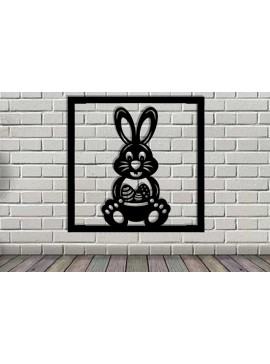 Intra απο ξύλο plywood 3mm-4mm πάχος - Easter Bunny Μεταλλική Τέχνη τοίχου με λέιζερ Δίασταση 40x50 cm INTRAFABR-116938602