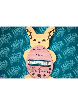 Σετ των 2 Intra απο ξύλο plywood 3mm-4mm πάχος - Easter Bunny Money Holder Laser Cut |CNC Δίασταση 15x15 cm INTRAFABR-89113399