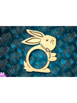 Σετ των 2 Intra απο ξύλο plywood 3mm-4mm πάχος - Πασχαλινά δαχτυλίδια χαρτοπετσέτας με λέιζερ Δίασταση 15x15 cm INTRAFABR-90511231