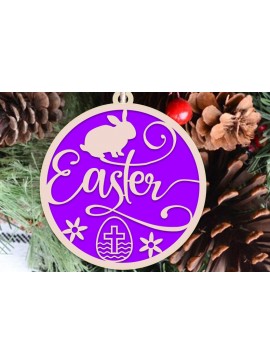 Σετ των 3 Intra απο ξύλο plywood 3mm-4mm πάχος - Πασχαλινό λαγουδάκι στολίδι   κοπής με λέιζερ Δίασταση 6x6 cm INTRAFABR-53943549