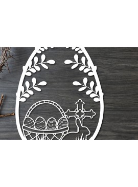 Σετ των 2 Intra απο ξύλο plywood 3mm-4mm πάχος - Πασχαλινό λαγουδάκι Paper Cut  Δίασταση 15x15 cm INTRAFABR-25937024