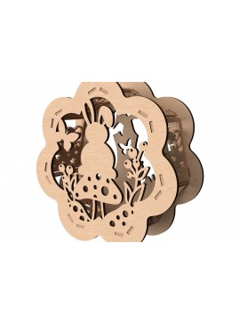 Σετ των 2 Intra απο ξύλο plywood 3mm-4mm πάχος - Κηροπήγιο Σκηνής Πασχαλινό Λαγουδάκι Δίασταση 30x20 cm INTRAFABR-114142511
