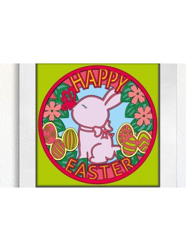 Σετ των 2 Intra απο ξύλο plywood 3mm-4mm πάχος - Σιλουέτα κρικετών Shadowbox Easter Bunny Δίασταση 15x15 cm INTRAFABR-103587593