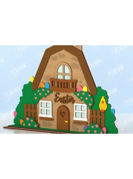 Σετ των 2 Intra απο ξύλο plywood 3mm-4mm πάχος - Πασχαλινό Λαγουδάκι Σπίτι | Διακόσμηση σπιτιού Δίασταση 15x15 cm INTRAFABR-117413343