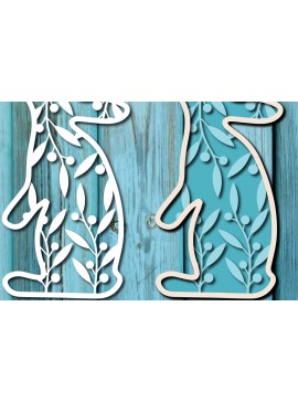Σετ των 3 Intra απο ξύλο plywood 3mm-4mm πάχος - Easter Bunny , Layer Paper Cut  Δίασταση 15x15 cm INTRAFABR-26003640