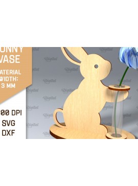 Σετ των 2 Intra απο ξύλο plywood 3mm-4mm πάχος - Πασχαλινό βάζο για λαγουδάκι . Πασχαλινό Βάζο Laser Δίασταση 15x15 cm INTRAFABR-92465507