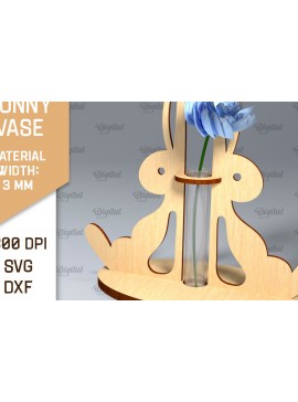 Σετ των 2 Intra απο ξύλο plywood 3mm-4mm πάχος - Πασχαλινό βάζο για λαγουδάκι . Πασχαλινό Βάζο Laser Δίασταση 15x15 cm INTRAFABR-92465562