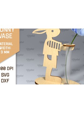 Σετ των 2 Intra απο ξύλο plywood 3mm-4mm πάχος - Πασχαλινό βάζο για λαγουδάκι . Πασχαλινό Βάζο Laser Δίασταση 15x15 cm INTRAFABR-92465859