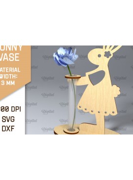 Σετ των 2 Intra απο ξύλο plywood 3mm-4mm πάχος - Πασχαλινό βάζο για λαγουδάκι . Πασχαλινό Βάζο Laser Δίασταση 15x15 cm INTRAFABR-92465909